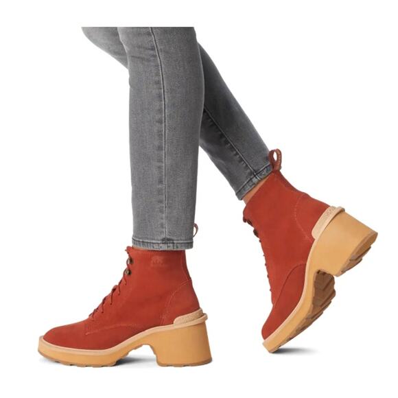 Sorel Women's SZ 8 Hi-Line Waterproof Lace-Up Boot In Warp Red NWOT - Picture 1 of 9